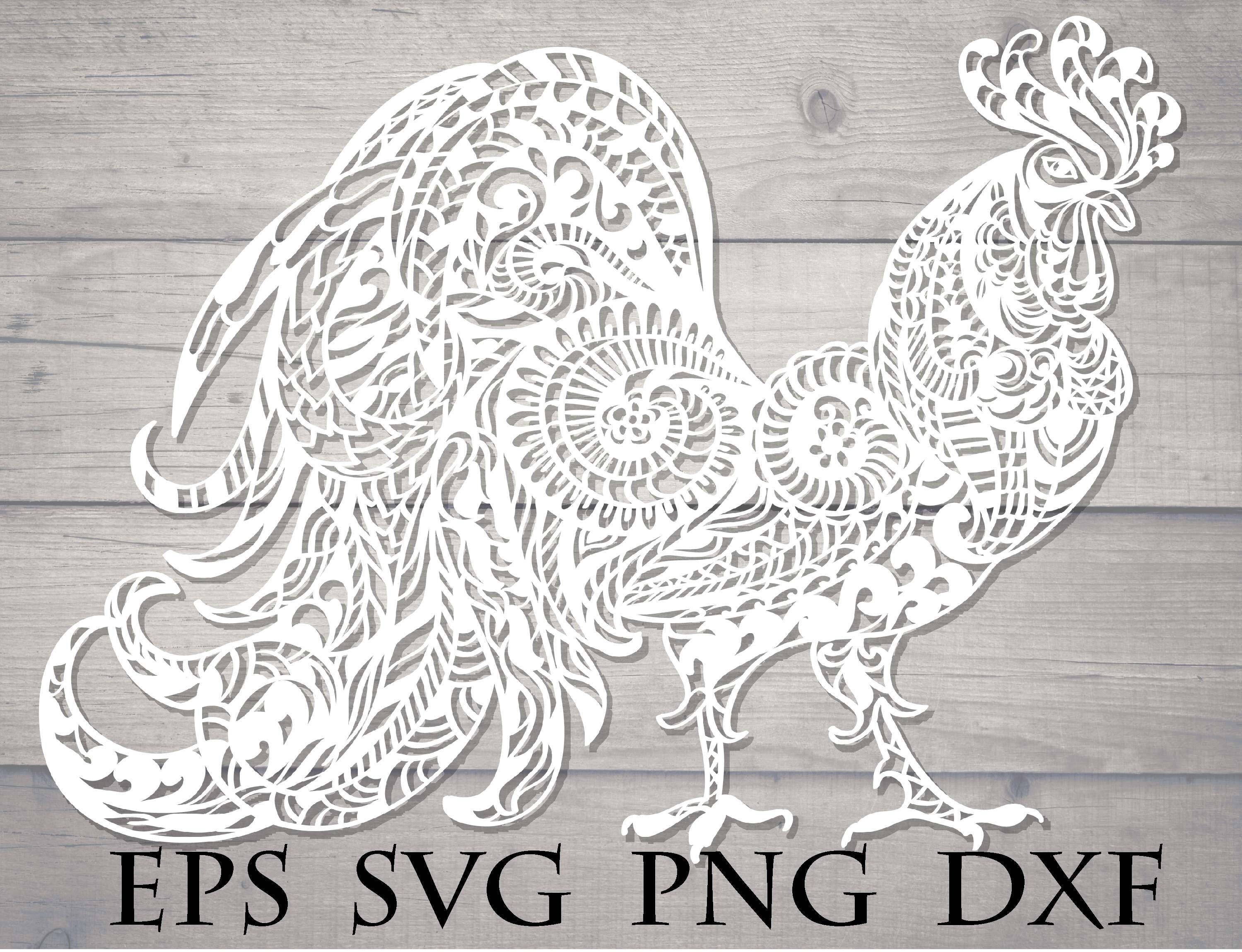 Download Zentangle rooster svg / mandala rooster svg / intricate svg file / zentangle animal svg ...