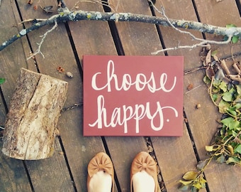Choose Happy Inspirational Wall Art Motivational Home Decor Wall Hanging Wall Decor Office Sign Canvas Painting Marsala Custom Art Signage