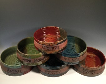 Personalized ONE Dog Bowl - One Large Custom Dog Bowl- choose color -made to order pet bowl- ceramics - pottery - stoneware - pets - feeding