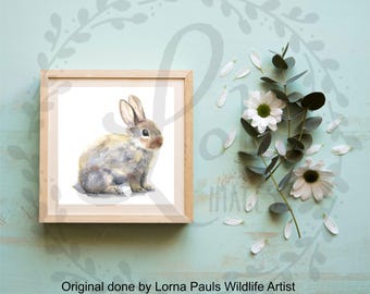 Bunny Fine Art INSTANT DOWNLOAD | Bunny Rabbit Nursery Art Watercolor | 300dpi JPEG