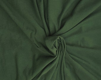 Forest Green Cotton Fabric Jersey Knit by the Yard 69" W 6/16