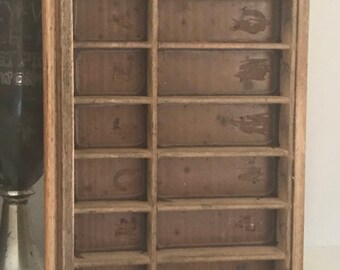 Vintage Typesetters Tray, Printers Drawer, Shadow Box