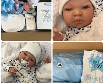 Childrens Reborn Starter Baby Box Opening Jamie 18" 2lb 2oz New UK Baby Boy Sewn In Limbs Blue Eyes