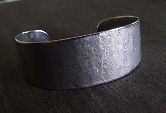 Silver Bracelet Hypoallergenic~ Stainless Steel Cuff Bracelet ~ Hand Forged Anvil Textured Unisex Jewelry ~ Signed Original Custom Sizes