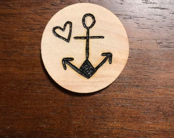 Anchor with Heart Keychain?Ornament