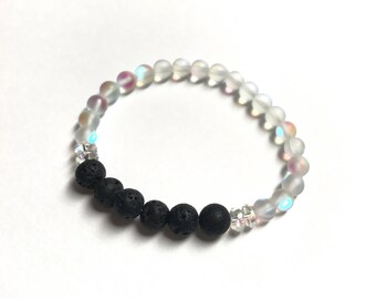 ANGEL AURA Diffusing Bracelet, Essential Oils, Aromatherapy, Diffuser Bracelet, Oil Diffuser, Matte Beads, Lava Oil Diffuser