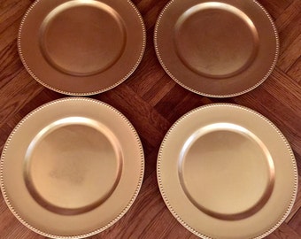 Gold Plate Chargers Set of Four