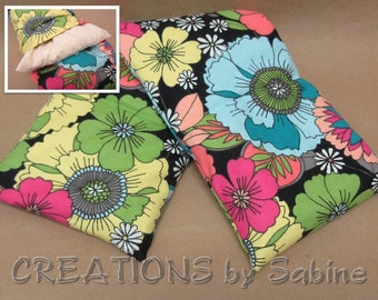 Microwaveable Corn Neck Wrap Washable Cover Corn Pillow Hot Cold Pack Colorful Large Floral Flower Design Floral Flannel READY TO SHIP (551)