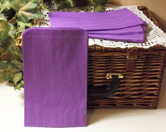 Purple Paper Bag, Purple Bag, 50 Purple 6x9 Paper Gift Bags, Merchandise Bags, Favor Bags, Weddings, Showers, Birthdays, Treats