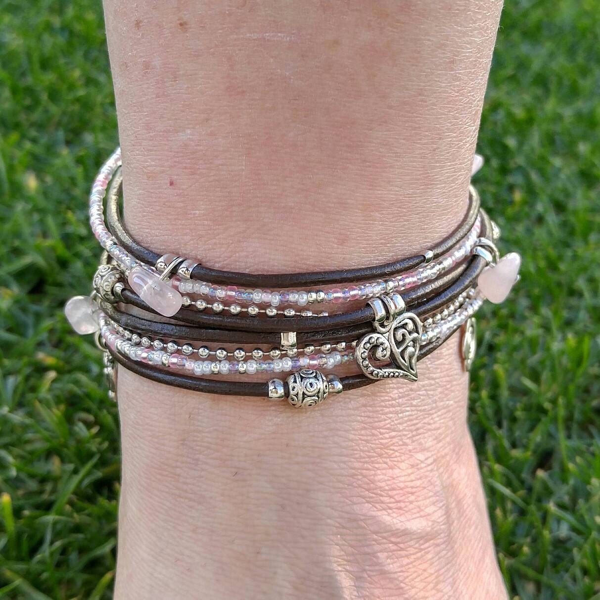 Womens Ankle Bracelet Double Wrap Ankle Bracelet Wrap