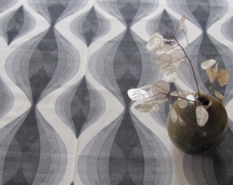 20" x 59" Wide Table Runner; White & Gray Cotton Table Runner with Modern Print; Monochrome Table Linens; Scandinavian Fabric Table Runner