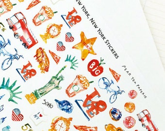 New York, New York Stickers, City Icon Stickers, Planning Stickers, Erin Condren, Travel Stickers
