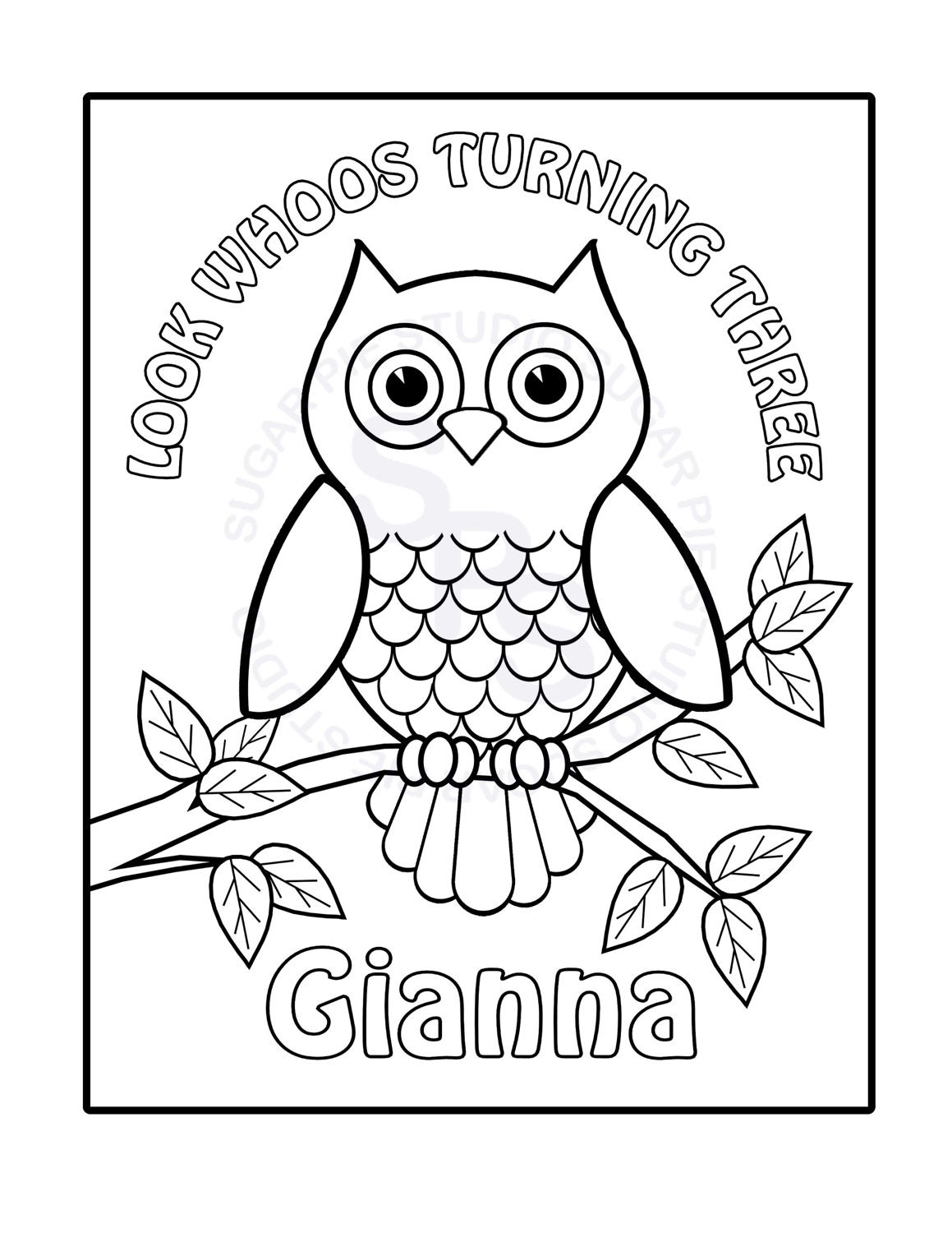 personalized printable owl birthday party favor childrens kids rh etsy com owl coloring pages for adults halloween owl coloring pages - Cute Owl Coloring Pages To Print personalized printable owl birthday party favor childrens kids rh etsy com owl coloring pages for adults halloween owl coloring pages - Cute Owl Coloring Pages To Print