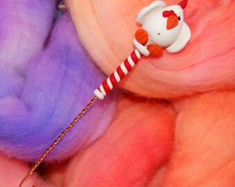 Chicken Spinning Wheel Orifice Hook - Polymer Clay