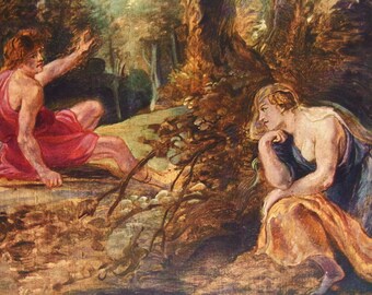 Cephalus and Procris by Peter Paul Rubens - an Original, Vintage 1954 Frameable Art Print