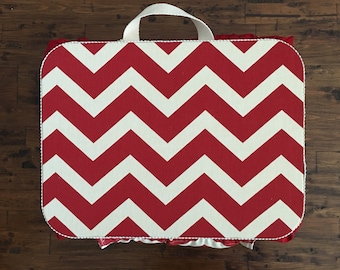 Small Red Chevron Lap Desk with Front Pocket