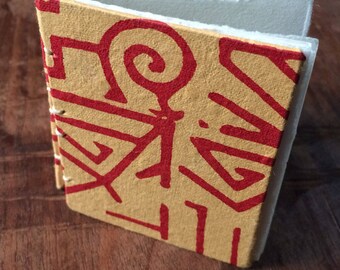 Hand Bound Mini Sketchbook - Mini Journal - Geometric Print Cover