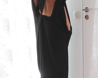 Long Black dress/ Backless dress/ Caftan/ Maxi dress/ Casual dress/ Black Maxi dress/ Beach dress/ Cover up dress/ Summer dress/ Sun dress/