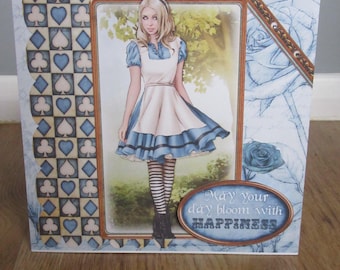 Handmade Alice in Wonderland card