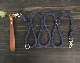 Single Color Dog Leash and Dog Collar, Ombre Dog Leash, All-in-One Dog Leash, Hands Free Leash, Christmas Gift, Best Friend Gift