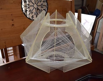 1970's Modern Lucite String Sculpture
