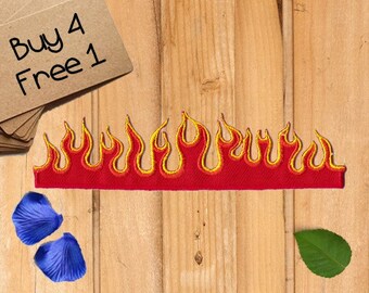 Fire Flames Patches Iron On Flames Patches Iron On Patch Sew On Patch Tumblr Patches