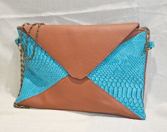 Turquoise envelope bag