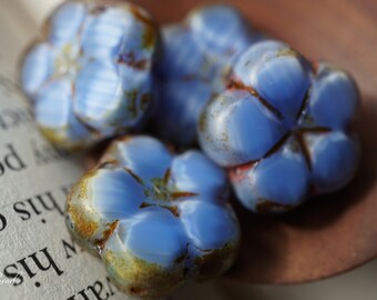 Lagoon Flowers, Flower Beads, Czech Beads, N2143