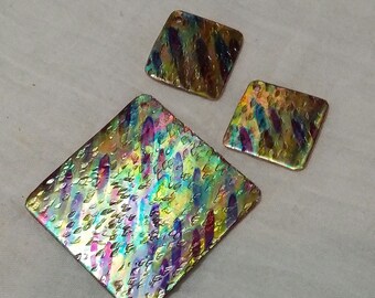 Flame Painted Copper Earring components