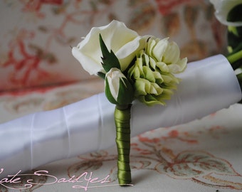 Rose and Hops Silk Wedding Boutonniere