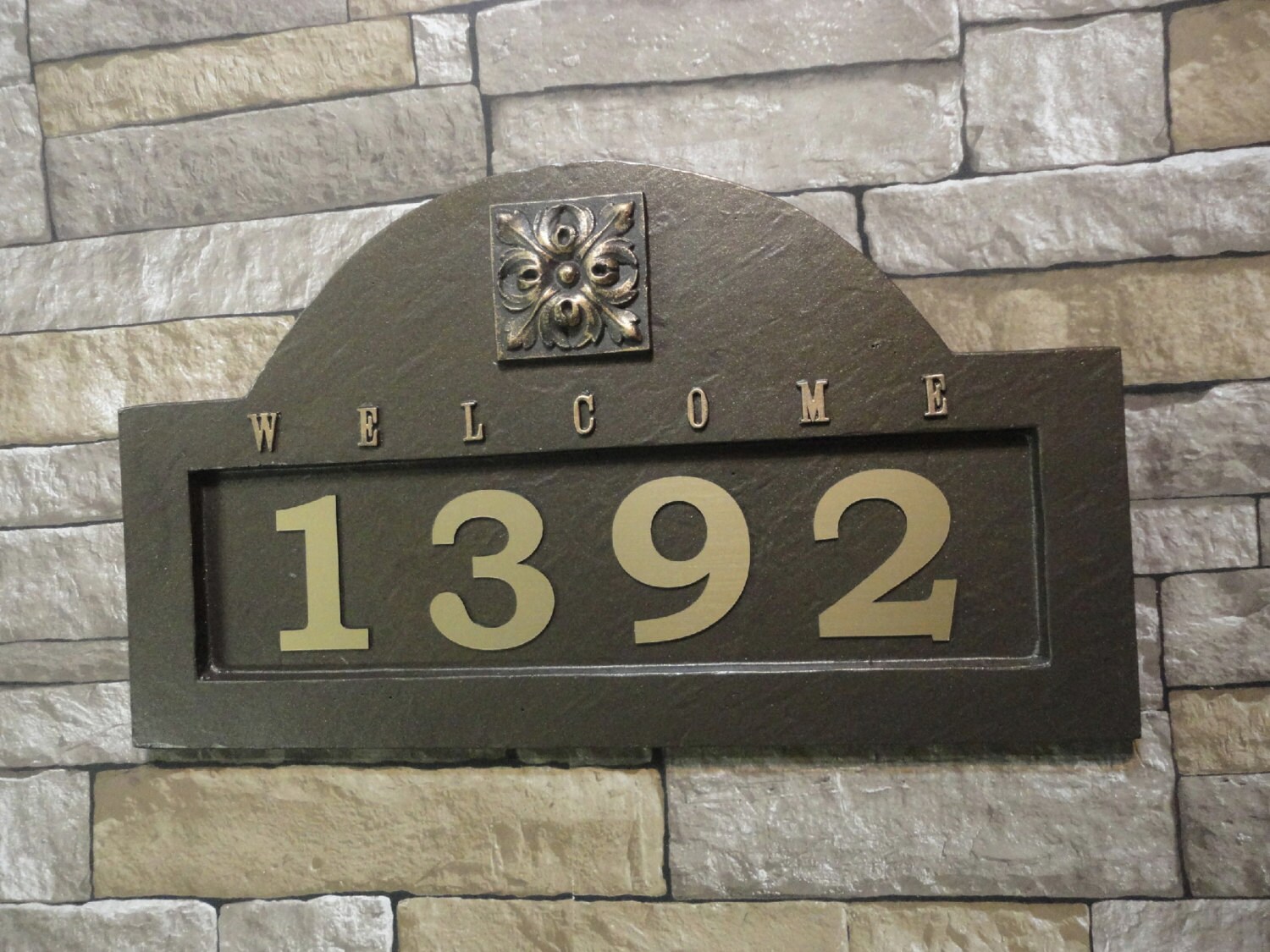 Tuscan ADDRESS PLAQUE Mediterranian House Numbers Large