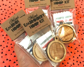 Mini 1 inch wood embroidery hoop kit