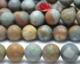 47 pcs of Natural USA Rocky Butte Jasper matte round beads in 8mm (07247#)
