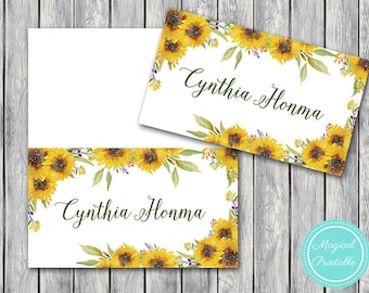 Sunflower place card | Etsy