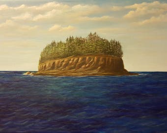 Surrealistic Island - Original acrylic painting