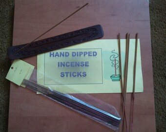 Hand Dipped Incense Sticks-10 per pack of 11"Sticks, Variety of Scents, Essential Oils, Fragrance Oils, Aromatherapy, Smoke