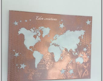 Pink and copper globe table