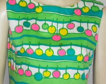 Vintage Mod Retro Jamison Boutique Shift Dress 8 Bright Baubles