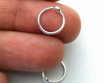 Tiny Silver Hoops. Sleeper hoops. second piercing hoops. Retainer hoops. Argentium Silver hoops. multiple piercing. child hoops. mens hoops