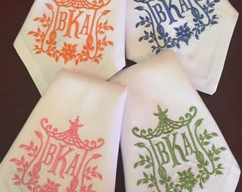 Monogrammed Pagoda Napkins