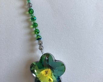 Green Crystal Flower Suncatcher