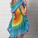 Rainbow Mandala Shawl, Crochet Pattern, Crochet Waistcoat, Instant Download, Mandala Blanket, Crochet Mandala, Colourful, Sara Huntington