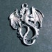 Dragon Charm Dragon Pendant Shiny Silver Dragon Charm Fairy Tale Charm Medieval Pendant Shiny Silver Charm Fairy Tale Pendant 1.38"