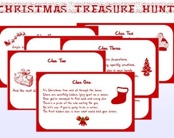 Indoor Christmas Treasure Hunt Clues Printable - Instant Download