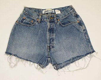 Express High Waisted Denim Shorts (size 5/6)- Upcycled by Rethreaded