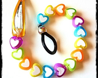 Rockin Aid Retainers: Bright and Beautiful Petite Hearts! Made with Acrylic and Czech Glass Beads! Please select quantity 2 for a pair!