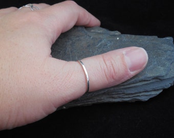 Thin sterling silver thumb ring, hammered, 1.2 mm ring, made at your size. Skinny ring, thin ring, stacking ring.