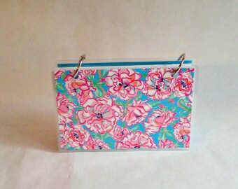 Index Card Binder 3 x 5, Index Card Holder, Personalized Flashcard Holder, Recipe Book, Laminated Note Card Binder, Blank Journal