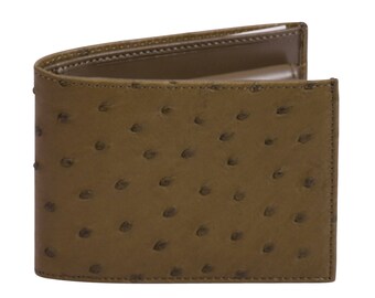 Ostrich leather wallet Muschio Green by Beretti