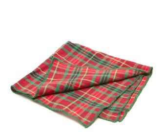 Christmas Red & Green Plaid Reusable Fabric Gift Wrap (Furoshiki)
